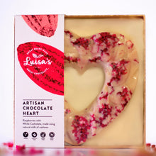 Load image into Gallery viewer, The White Raspberry Artisan Chocolate Heart