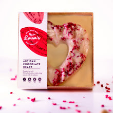 Load image into Gallery viewer, The White Raspberry Artisan Chocolate Heart