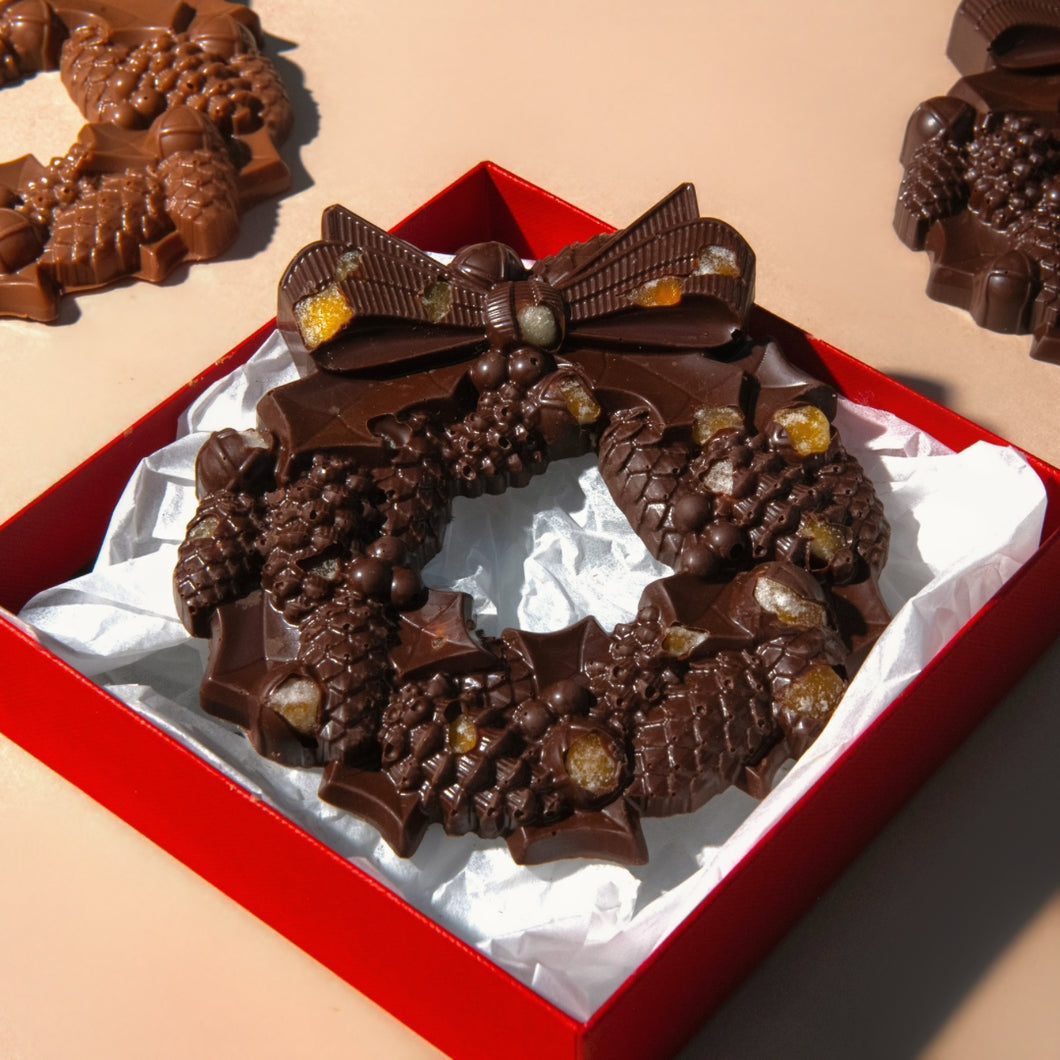 Sicilian Orange 75% Solomon Islands Christmas Chocolate Wreath