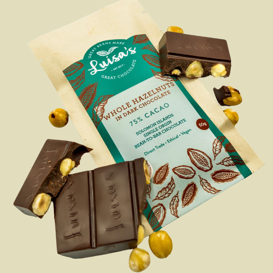Award-Winning Vegan Luxury Hazelnuts in Dark Chocolate Bar