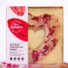 Load image into Gallery viewer, The White Raspberry Artisan Chocolate Heart
